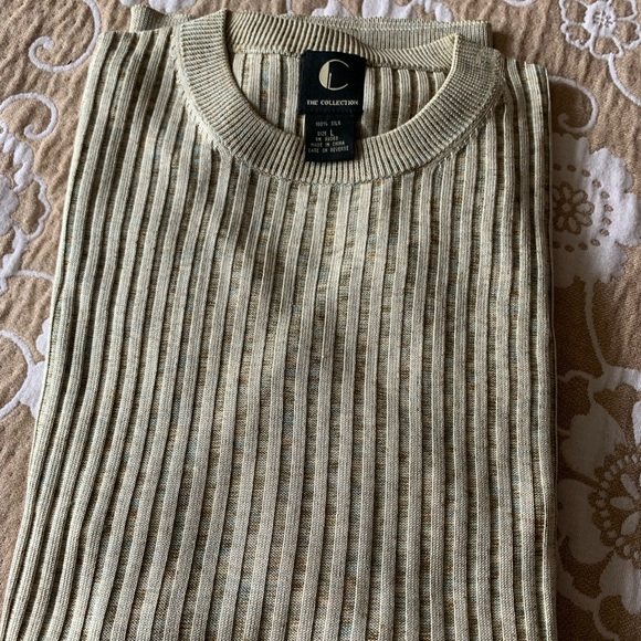 C Collection 100% Silk Men’s Sweater Size L. Armpit to armpit 25” - Picture 7 of 12